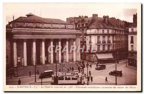 Nantes Cartes postales Le theatre Colonnade corinthienne surmontee des statues de muses