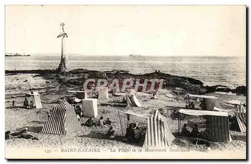 Cartes postales Saint Nazaire La plage et le monument americain