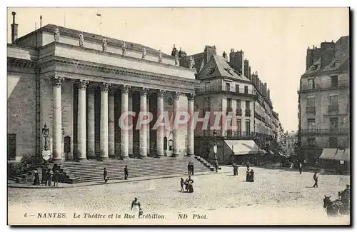 Ansichtskarte AK Nantes Le theatre et la rue Crebillon