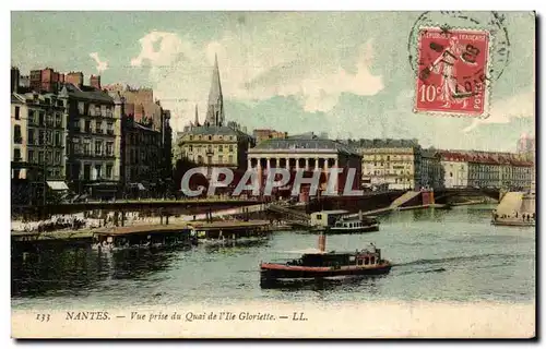 Cartes postales Nantes vue prise du quai de l&#39ile Gloriette