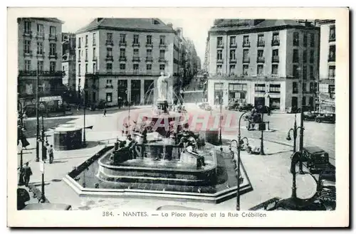 Cartes postales Nantes La place royale et la rue Crebillon