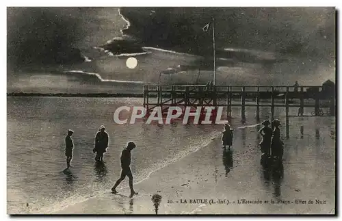 Cartes postales La Baule L&#39estacade et la plage Effet de nuit