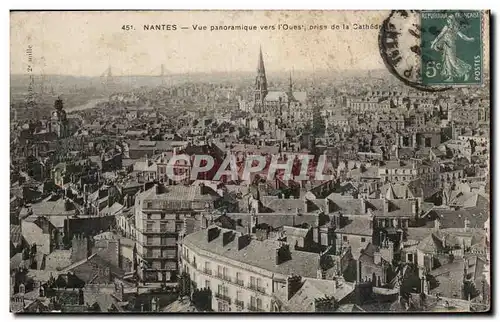 Cartes postales Nantes vue panoramique vers l&#39ouest prise de la cathedrale