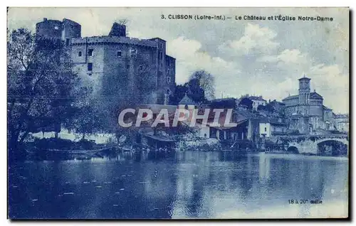 Ansichtskarte AK Clisson Le chateau et l&#39eglise Notre Dame