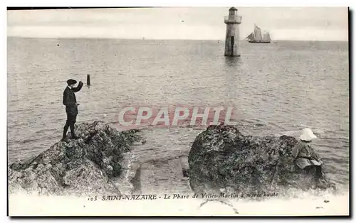 Saint Nazaire Cartes postales Le phare de Villes Martin a maree haute Lighthouse