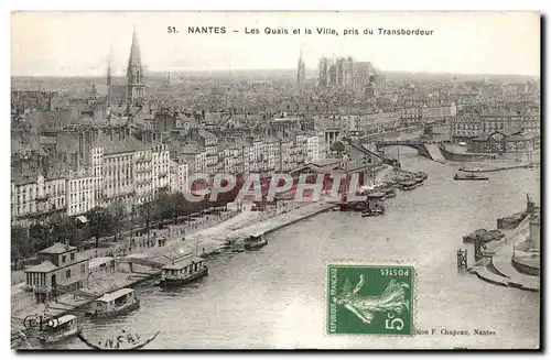 Nantes Cartes postales Les quais et la ville pris du transbordeur