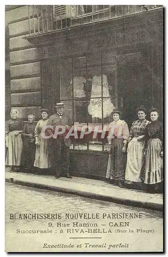 REPRODUCTION Paris Blanchisserie nouvelle parisienne Rue Hamon Caen Riva Bella Sur la plage