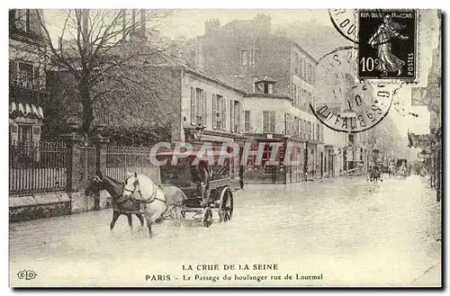 REPRODUCTION Crue de la SEine Paris Le passage du boulanger rue de Lourmel