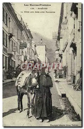 REPRODUCTION Hautes Pyrenees Bareges La mere aux anes avec Paulette Donkey Mule