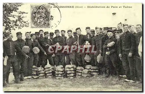 REPRODUCTION Camp de Sissonne Distribution de pain et tabac Militaria