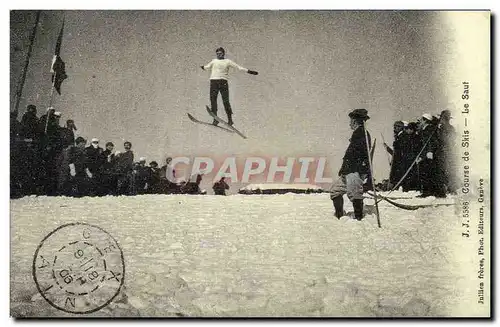 REPRODUCTION Cours de skis Le saut sports d&#39hiver
