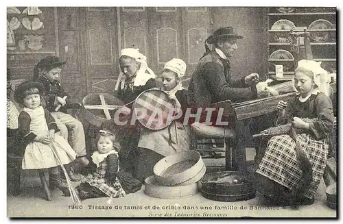 REPRODUCTION LTissage de tamis et de crible dans une famille de Bannalec Artisanat