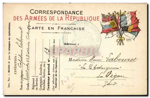 Carte en Franchise militaire Labouret Le Vigaut