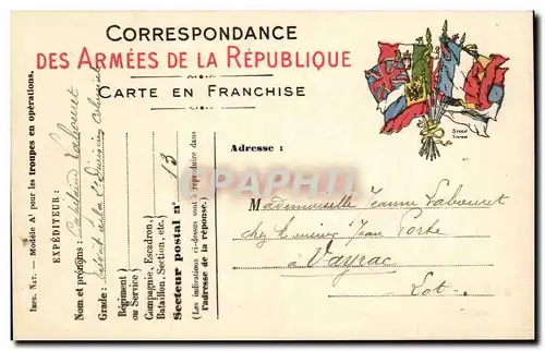 Carte en franchise militaire Militaria Labouret Vayrac