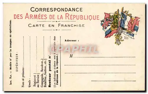 Carte en franchise militaire Militaria Neuve