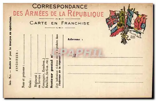 Carte en franchise militaire Militaria Neuve