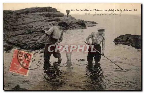 Cartes postales Sur les cotes de l&#39ocean Les plaisirs de la peche au filet