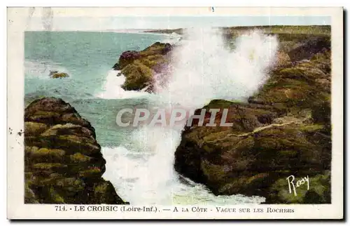 Cartes postales Le Croisic A la cote Vague sur les rochers