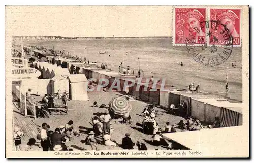 Ansichtskarte AK La Baule sur mer La plage vue du remblai