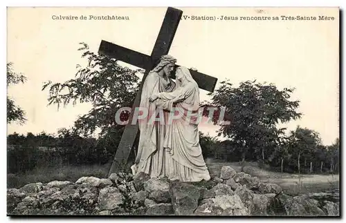 Ansichtskarte AK Calvaire de Pontchateau Jesus rencontre sa tres sainte mere