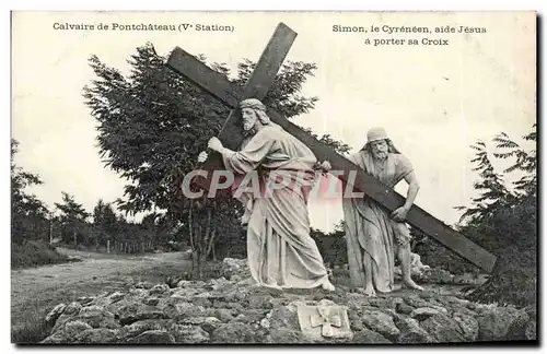 Cartes postales Calvaire de Pontchateau Simon le Cyreneen aide Jesus a porter sa croix