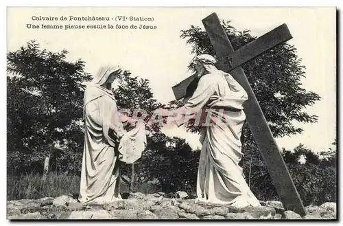 Cartes postales Calvaire de Pontchateau Une femme pieuse essuie la face de Jesus