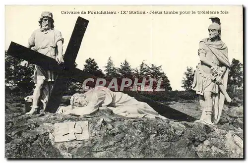 Ansichtskarte AK Calvaire de Ponchateau Jesus tombe pour la troisieme fois