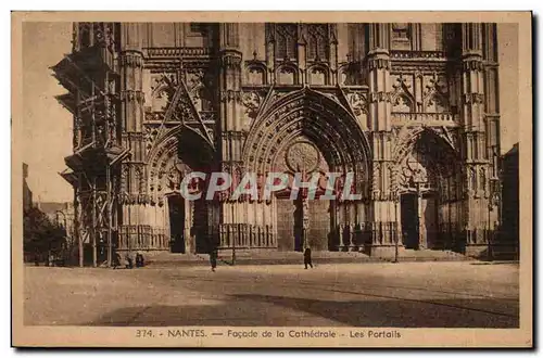 Cartes postales Nantes Facade de la cathedrale Les portails