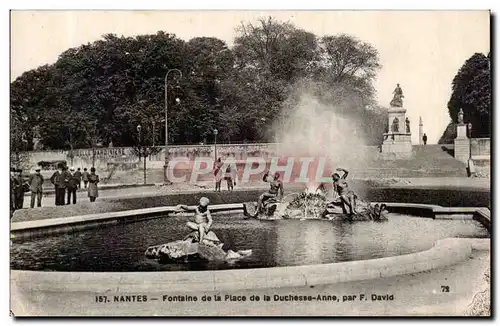 Ansichtskarte AK Nantes Fontaine de la place de la duchesse Anne par F David