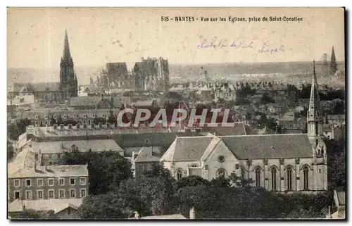 Cartes postales Nantes Vue sur les eglises prise de Saint Conatien