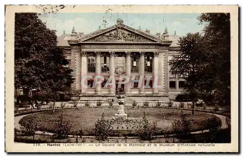 Cartes postales Nantes Le square de la monnaie et le museum d&#39histoire naturelle