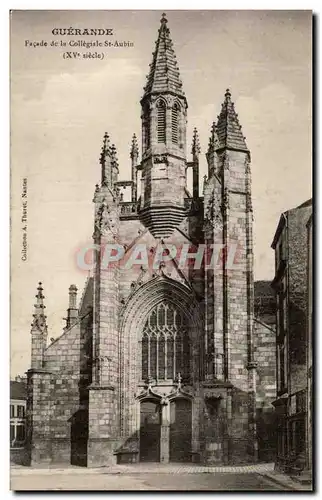 Ansichtskarte AK Guerande Facade de la collegiale St Aubin