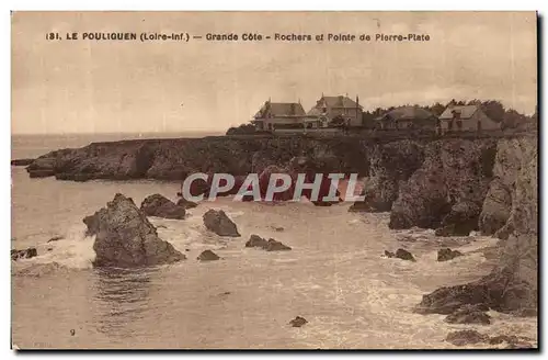 Cartes postales Le Pouliguen Grande cote Rochers et point de Pierre plate