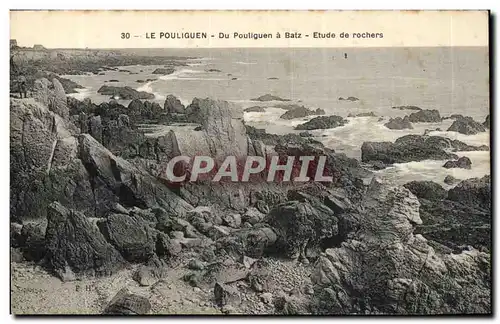 Cartes postales Le Pouliguen a Batz Etude de rochers