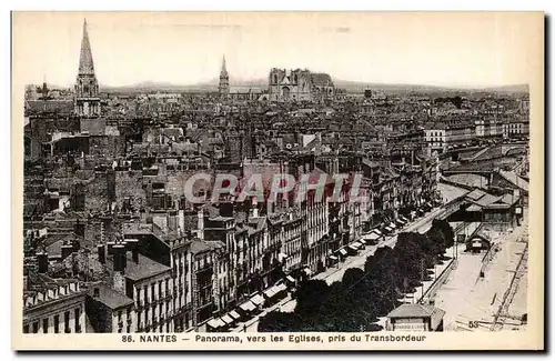 Nantes Cartes postales Panorama vers les eglises pris du transbordeur