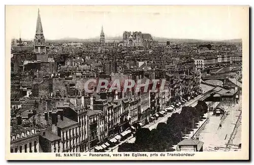 Nantes Ansichtskarte AK Panorama vers les eglises pris du transbordeur