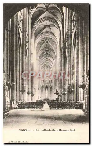 Nantes Cartes postales la cathedrale Grande nef