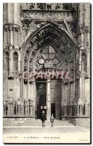 Nantes Cartes postales La cathedrale Porte de droite
