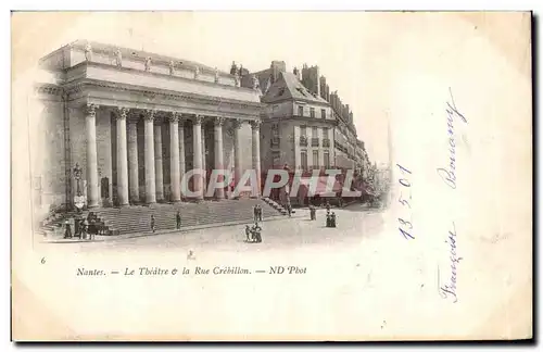 Cartes postales Nantes Le theatre et la rue Crebillon