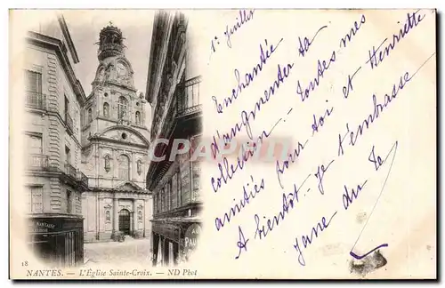 Ansichtskarte AK Nantes Eglise SAine Croix