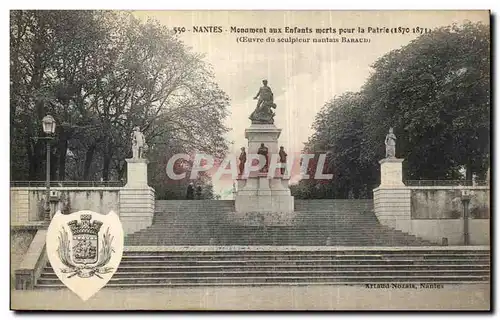 Cartes postales Nantes Monument aux enfants morts pour la patrie 1870 1871 sculpteur nantais Baraud