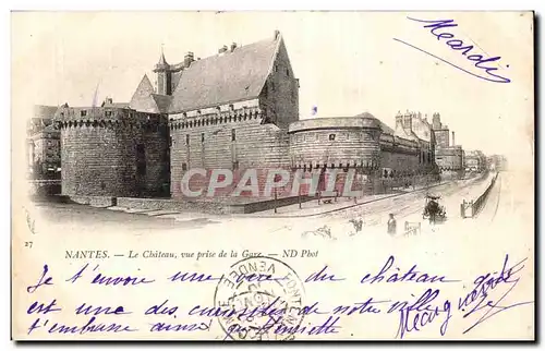 Cartes postales Nantes Le chaetau vue prise de la gare