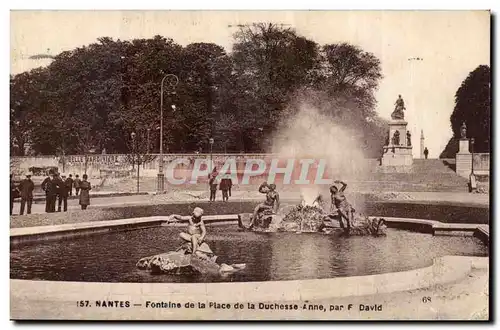 Nantes Ansichtskarte AK Fontaine de la place de la duchesse Anne Par F David