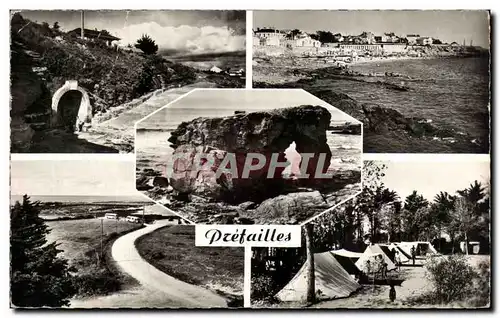 Moderne Karte Prefailles Source ferrugineuse La grande plage La roche percee pointe Saint Gildas Le camping