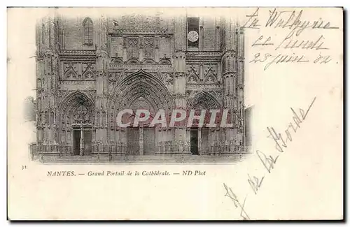 Cartes postales Nantes Grand portail de la cathedrale