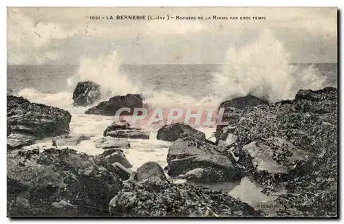 Cartes postales La Bernerie Rochers de la Rinais par gros temps