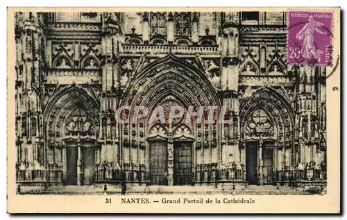 Ansichtskarte AK Nantes Grand portail de la cathedrale