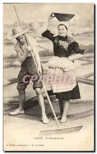 Cartes postales Saille La recolte de sel Folklore Costume