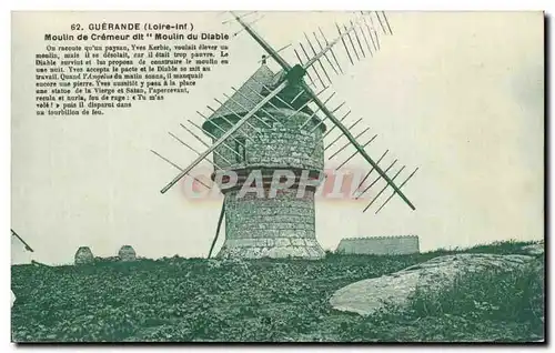 Cartes postales Guerande Moulin de Cremeur dit Moulin du diable Windmill