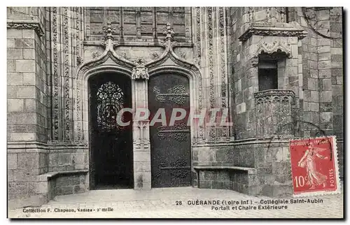 Cartes postales Guerande Collegiale Saint Aubin Portail et chaire exterieure